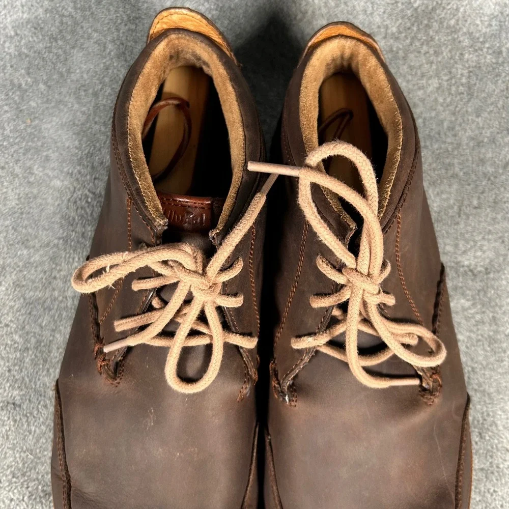 OluKai Kamuela Mens 12 Dark Brown Leather Chukka Boots Lace Up 10131-6333